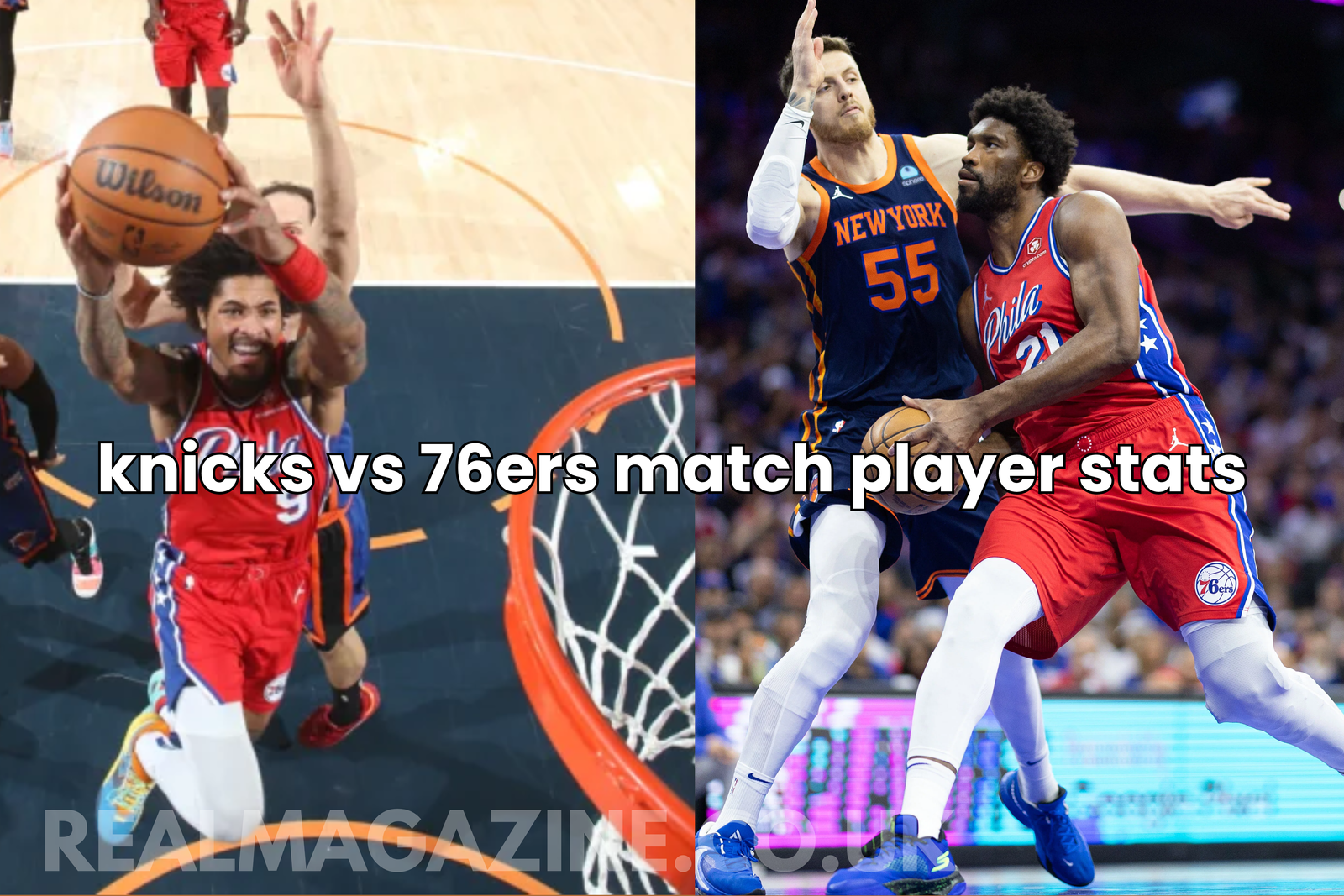 knicks vs 76ers match player stats